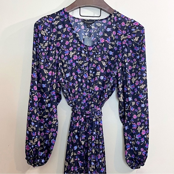 NWT Banana Republic Balloon Sleeve Tie Waist Floral Dress - Picture 3 of 14